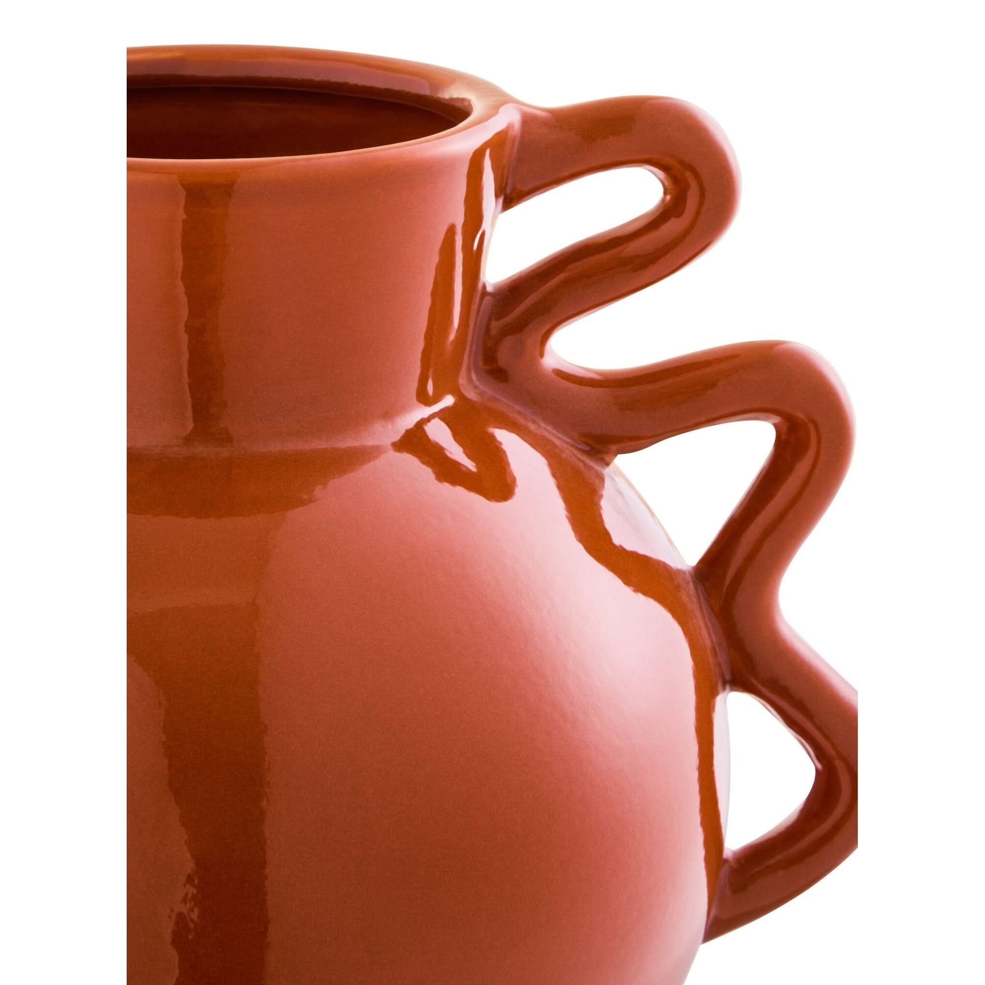 Sonata Small Burnt Orange Vase with Abstract Handles   Nicholas John Interiors