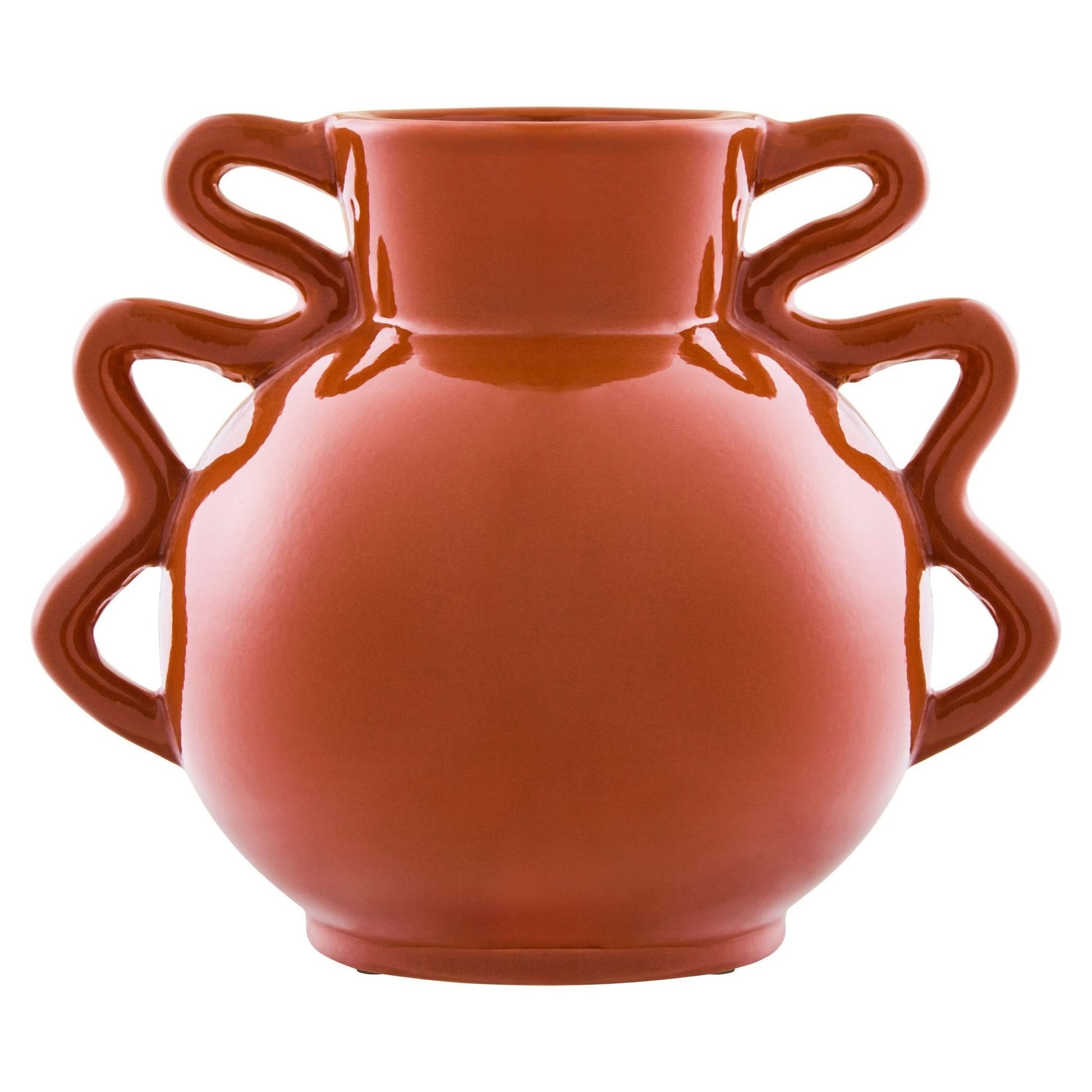 Sonata Small Burnt Orange Vase with Abstract Handles   Nicholas John Interiors