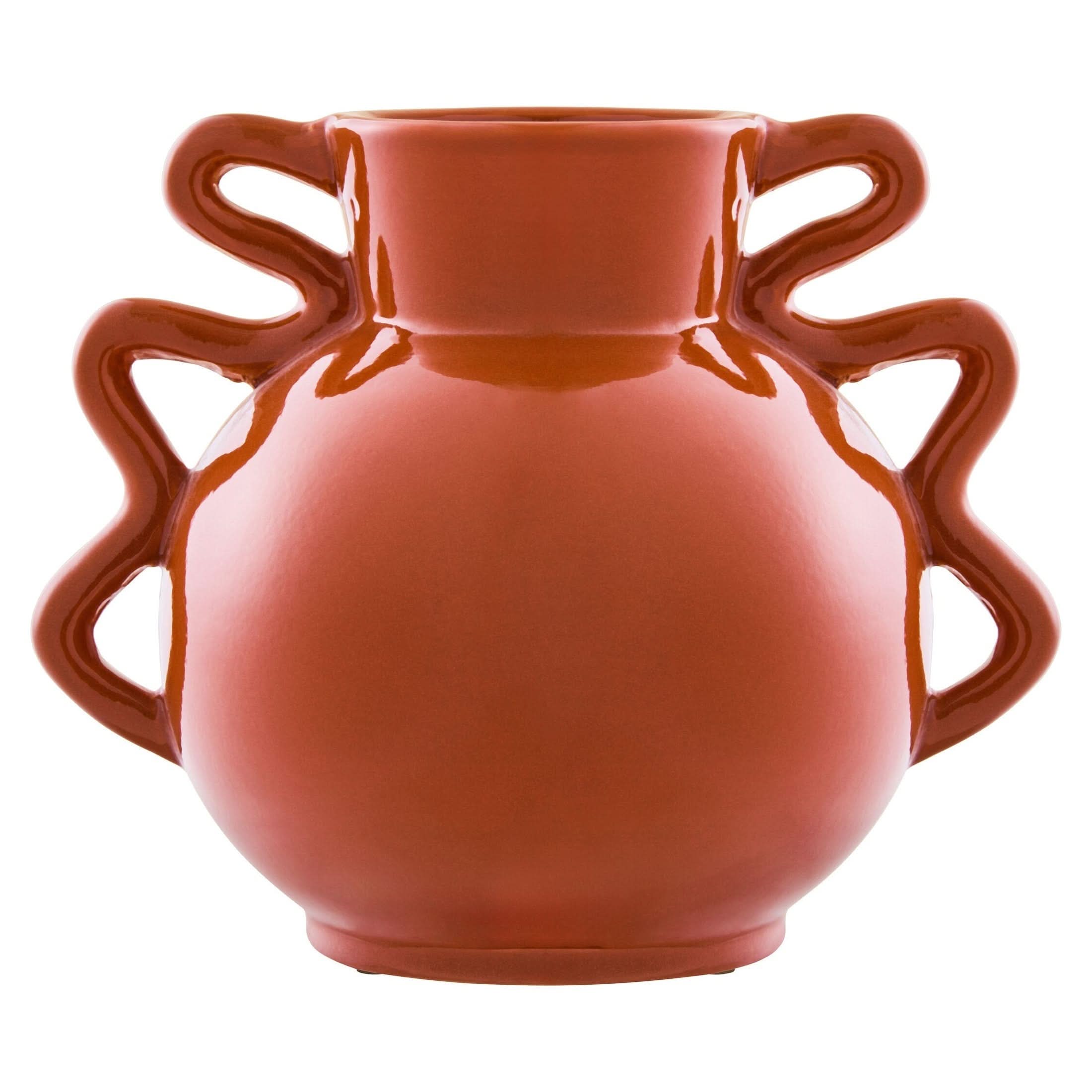 Sonata Small Burnt Orange Vase with Abstract Handles   Nicholas John Interiors