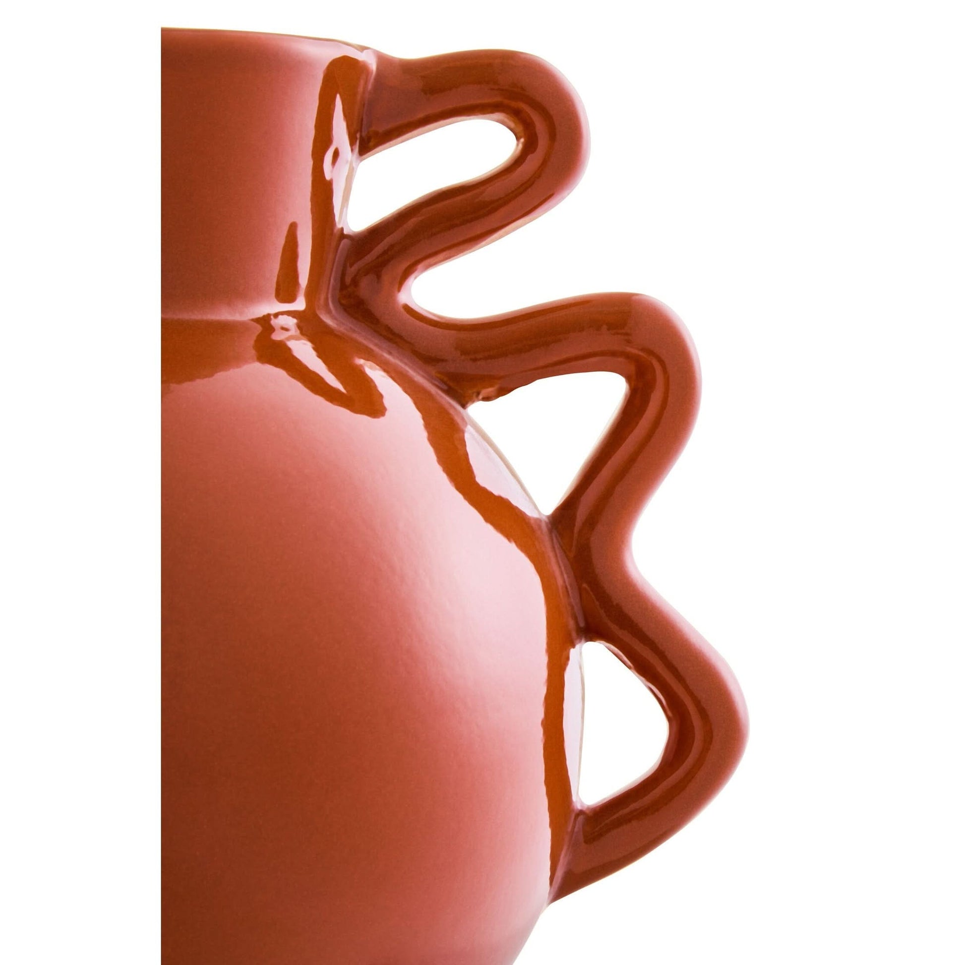Sonata Small Burnt Orange Vase with Abstract Handles   Nicholas John Interiors