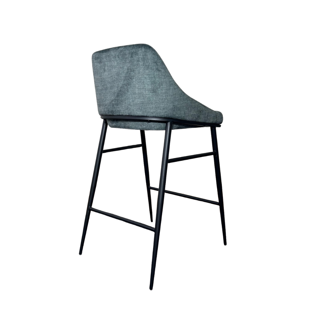 Tommy Franks Vai Barstool - Bella Velour Pacific   Nicholas John Interiors