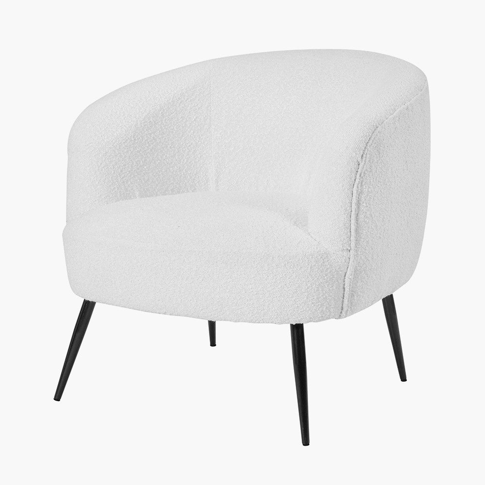 Siena Bouclé Fabric and Black Metal Tub Chair