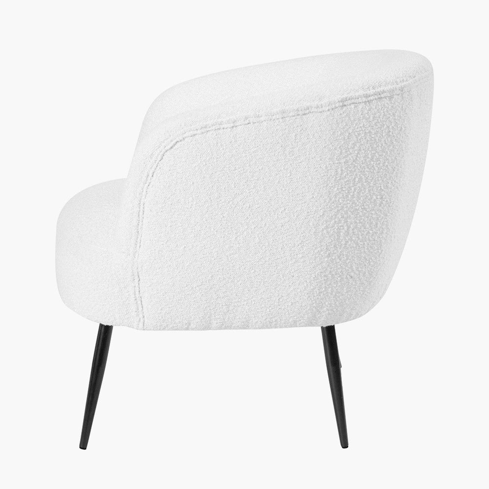 Siena Bouclé Fabric and Black Metal Tub Chair