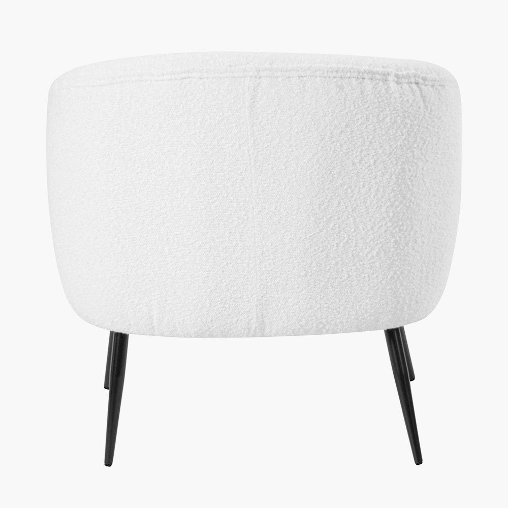 Siena Bouclé Fabric and Black Metal Tub Chair