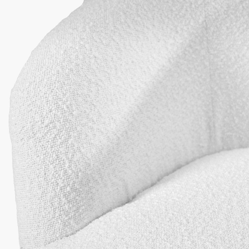 Siena Bouclé Fabric and Black Metal Tub Chair