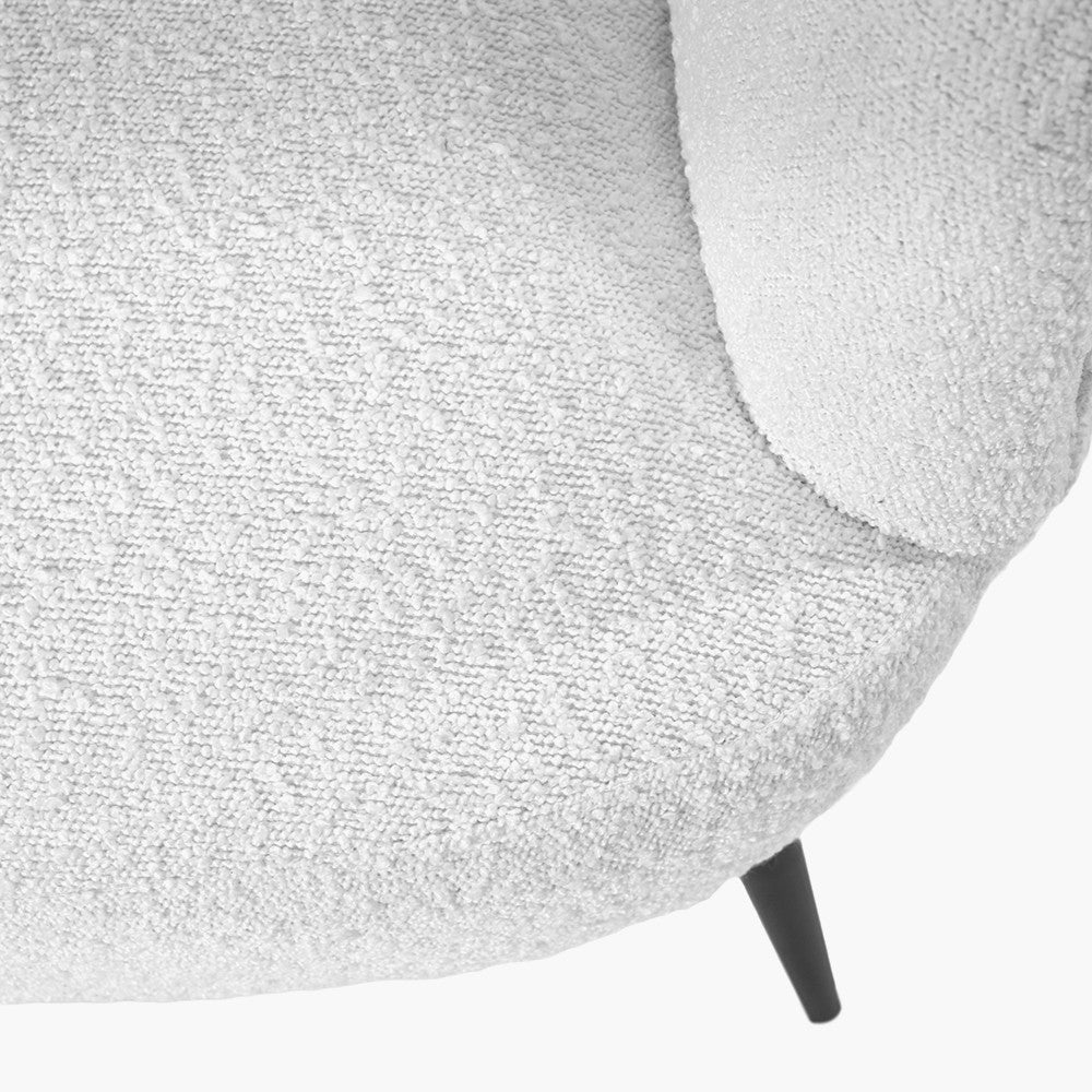 Siena Bouclé Fabric and Black Metal Tub Chair