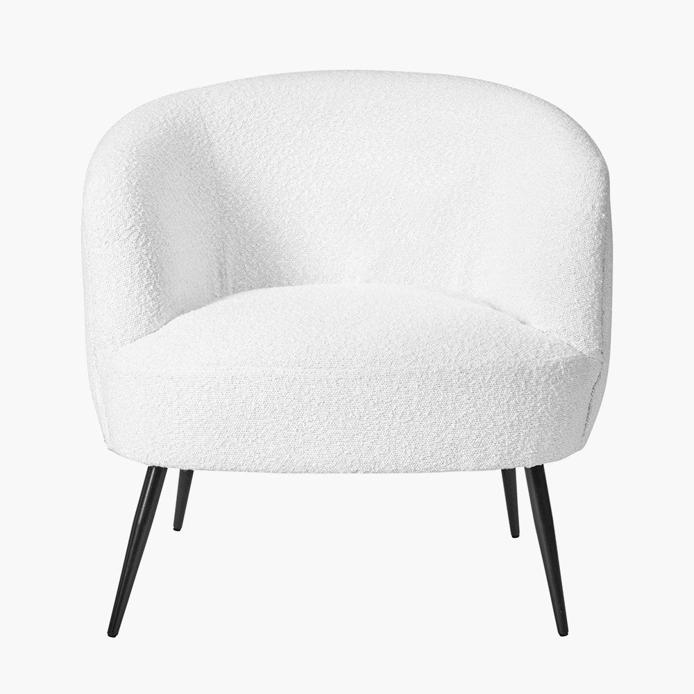 Siena Bouclé Fabric and Black Metal Tub Chair