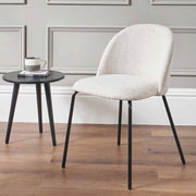 Turi Pebble Linen Mix and Black Metal Dining Chair