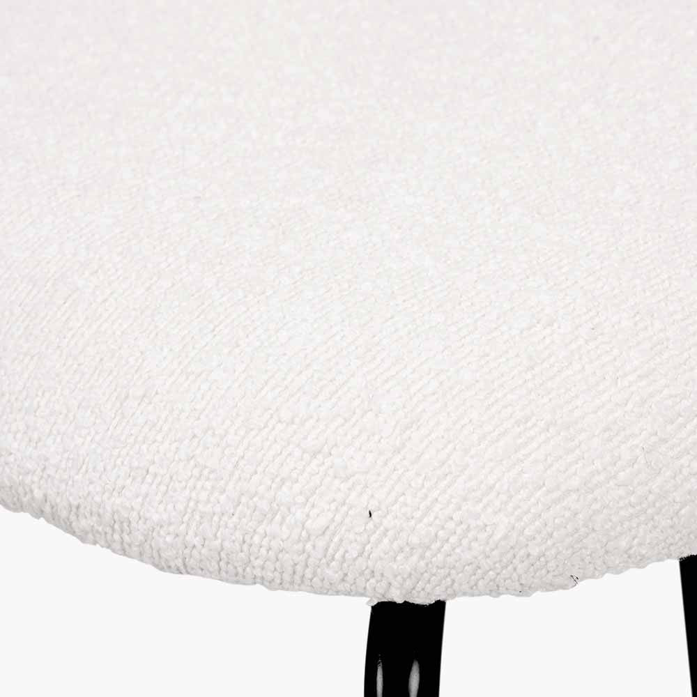 Turi Boucle Fabric and Black Metal Dining Chair