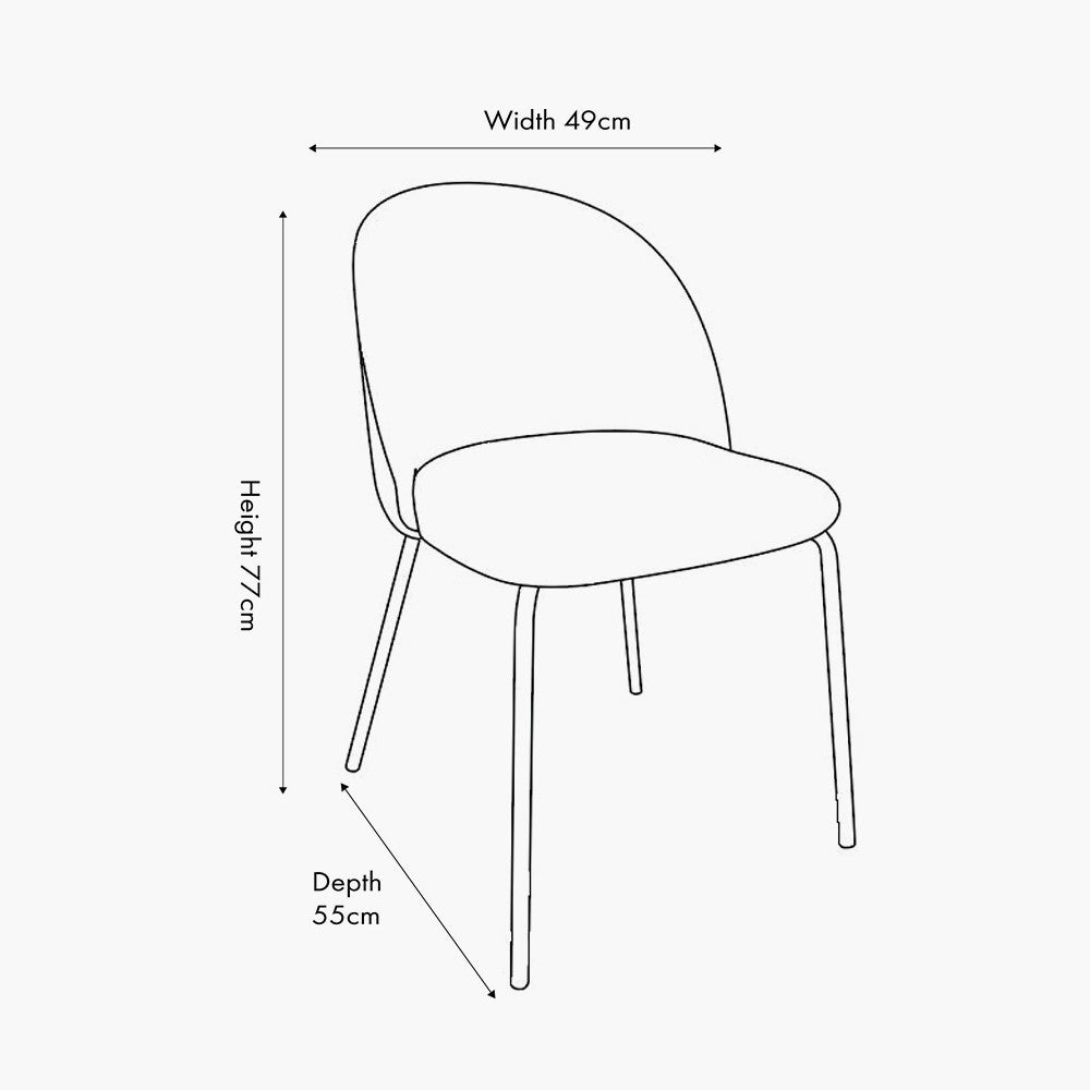Turi Boucle Fabric and Black Metal Dining Chair