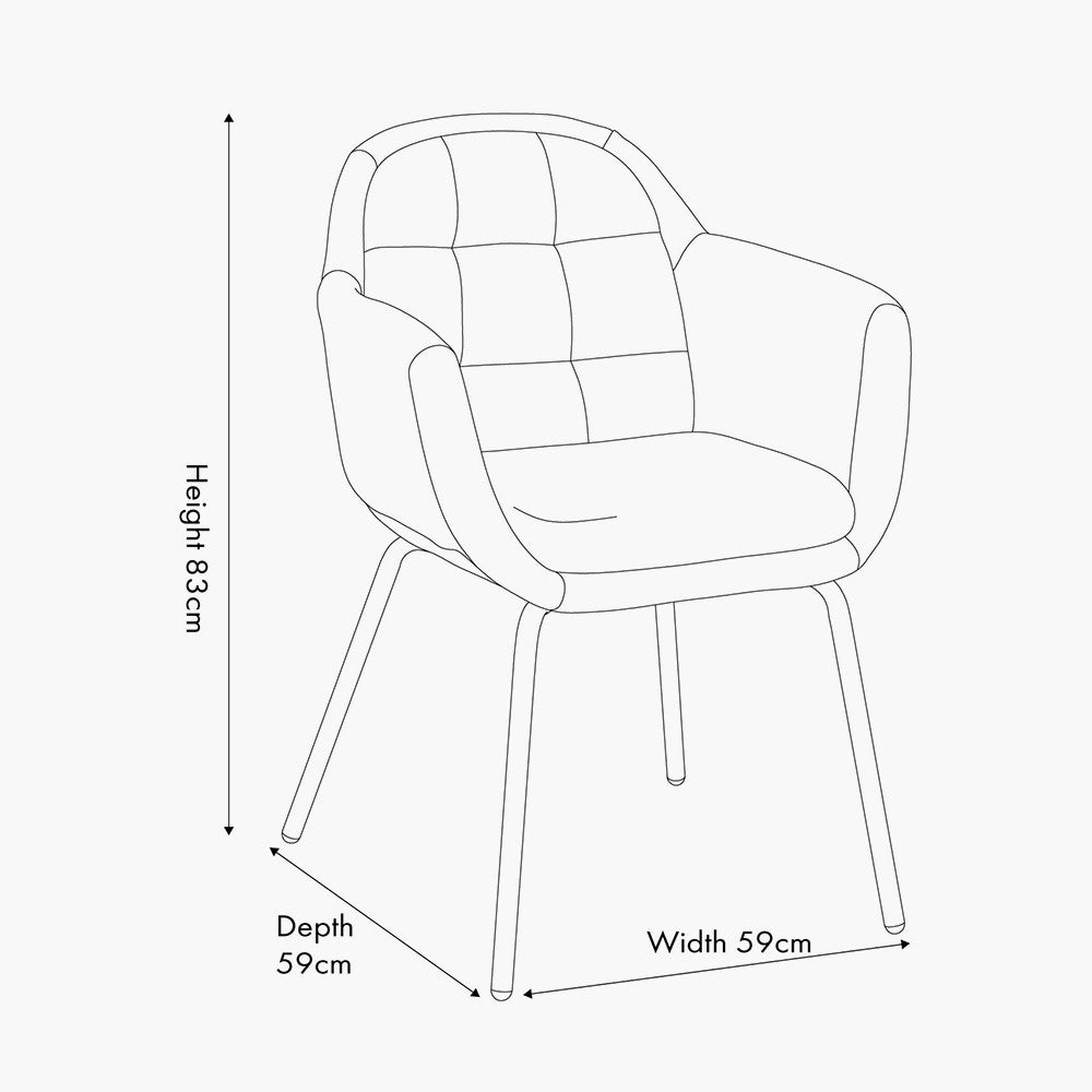 Alba Cinnamon Velvet and Black Metal Carver Dining Chair