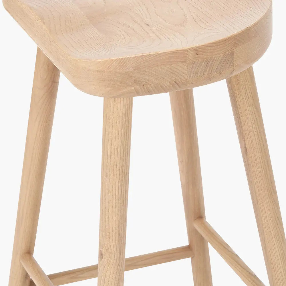 Laselle Ash Wood Bar Stool  Nicholas John Interiors