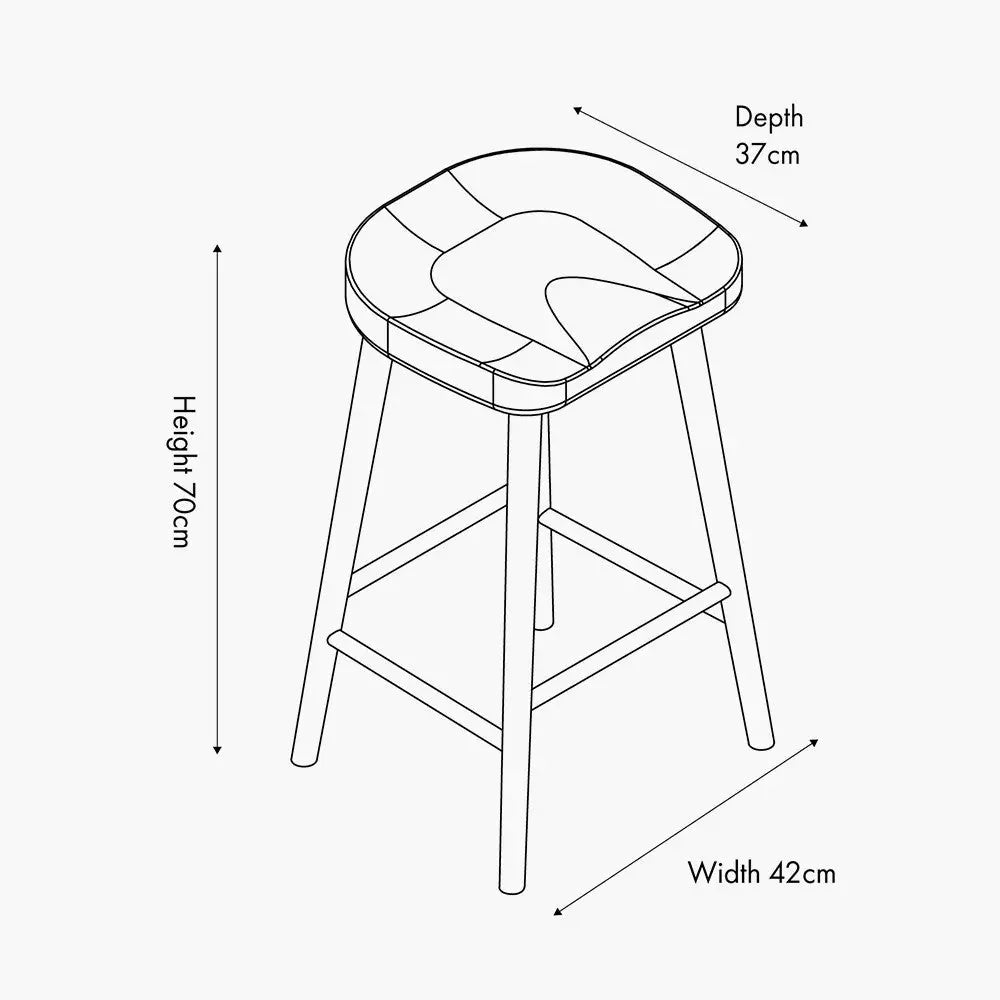Laselle Ash Wood Bar Stool  Nicholas John Interiors