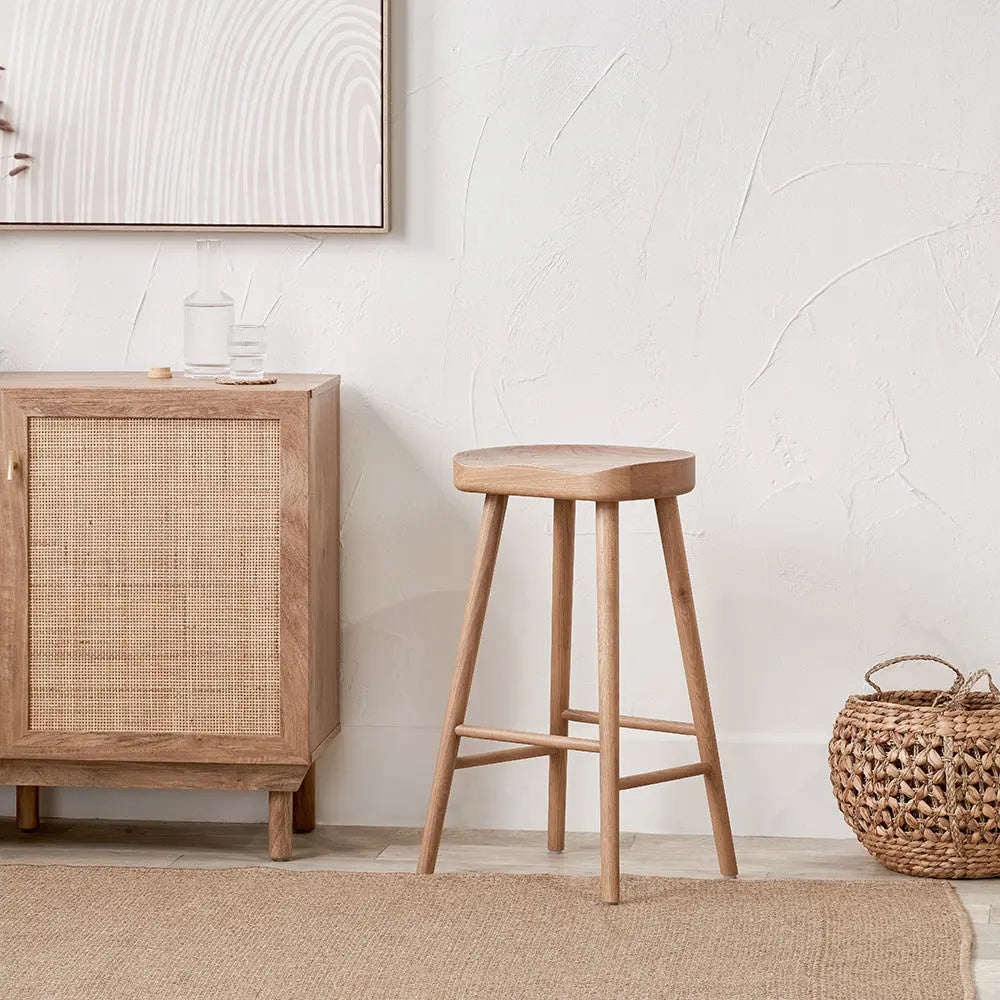 Laselle Ash Wood Bar Stool  Nicholas John Interiors