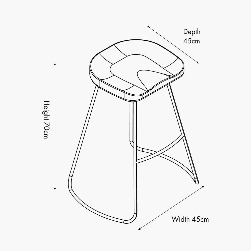 Laselle Ash Wood and Black Metal Bar Stool  Nicholas John Interiors