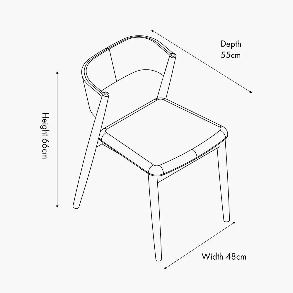 Elias Natural Linen and Dark Ash Wood Curved Back Dining Chair Pacific Lifestyle