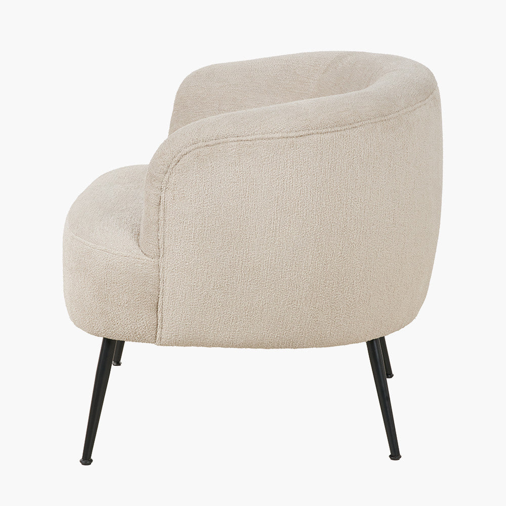 Aviana Taupe Teddy and Black Metal Chair