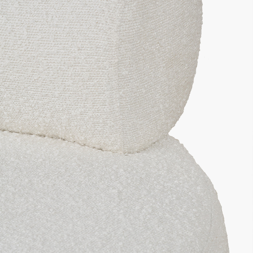 Assisi White Boucle Fabric Modern Occasional Chair