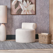Assisi White Boucle Fabric Modern Occasional Chair