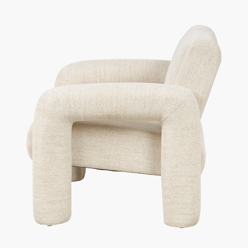 Ravello White Textured Fabric Armed Chair