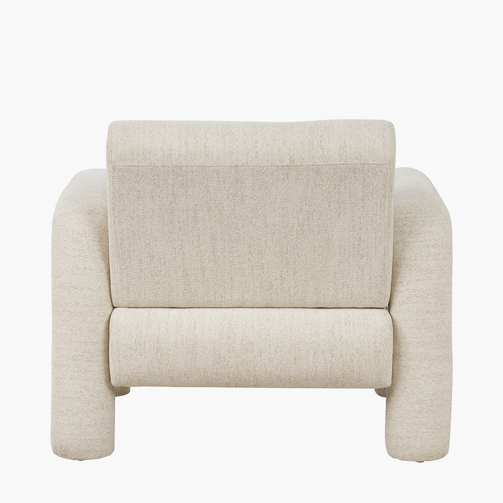 Ravello White Textured Fabric Armed Chair