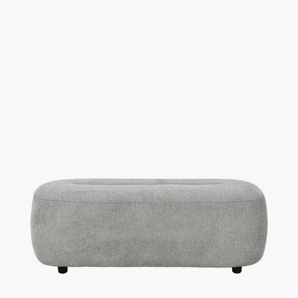 Carin Light Grey Chenille Ottoman
