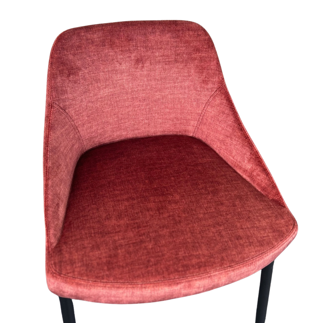Tommy Franks Vai Barstool - Bella Velour Coral   Nicholas John Interiors