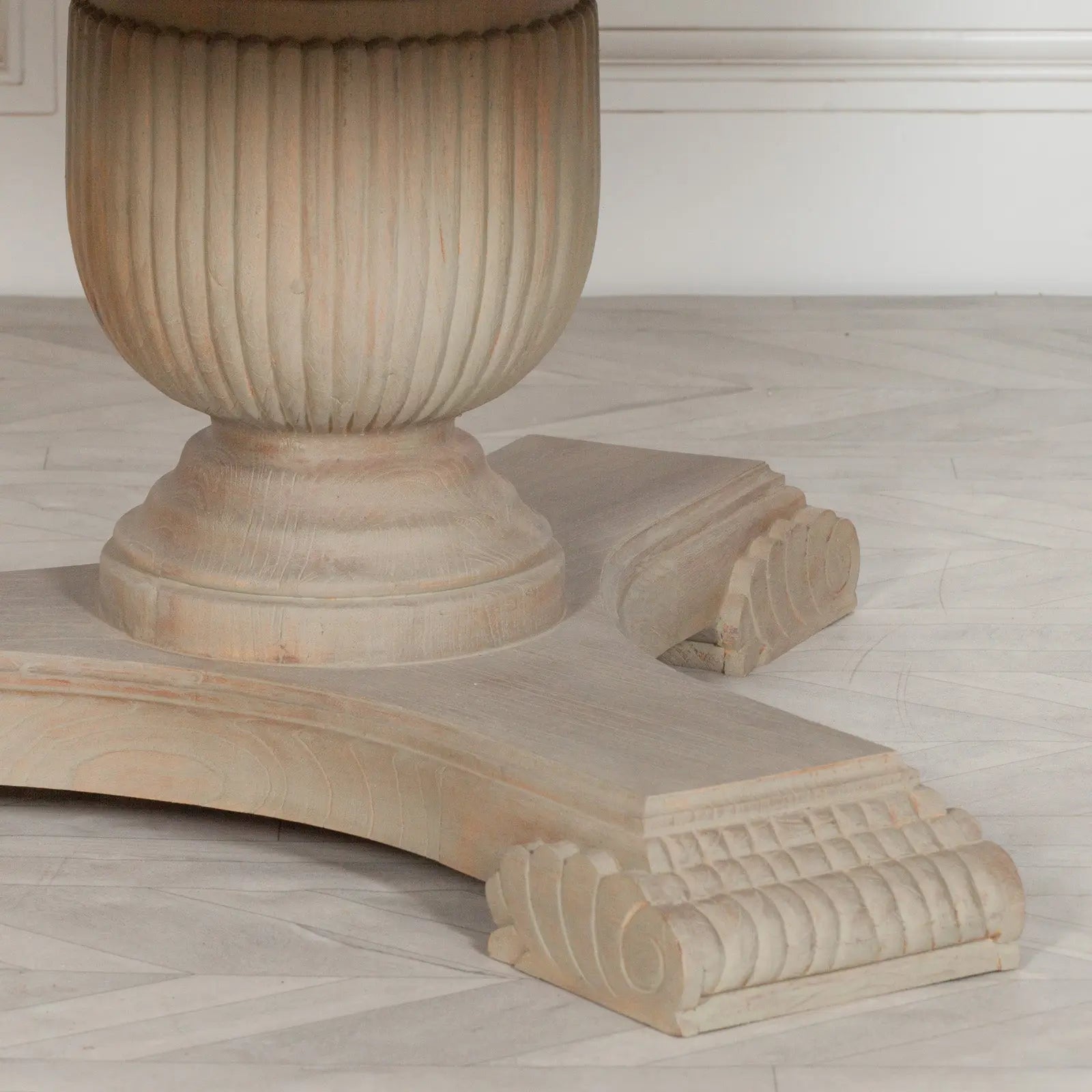 150cm Rustic Round Dining Table in Handcrafted White Cedar Wood   Nicholas John Interiors