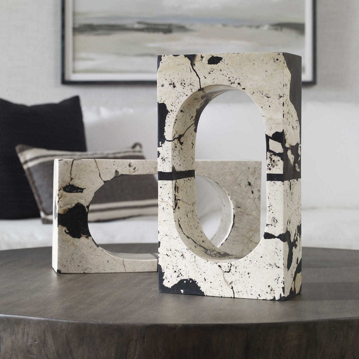 Uttermost Nouveau White Coral Stone Indoor-Outdoor Sculpture