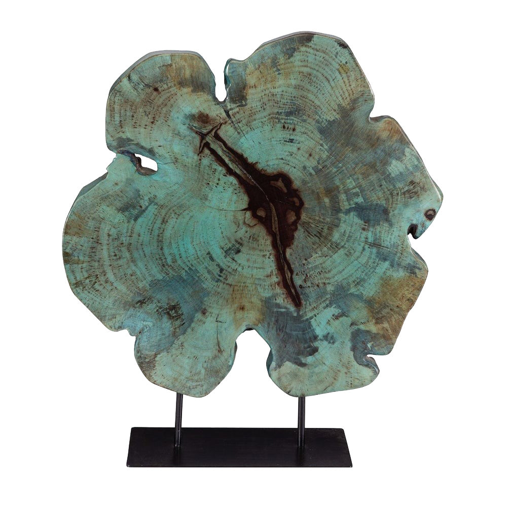 Bahati Mounted Wooden Sculpture in Blue