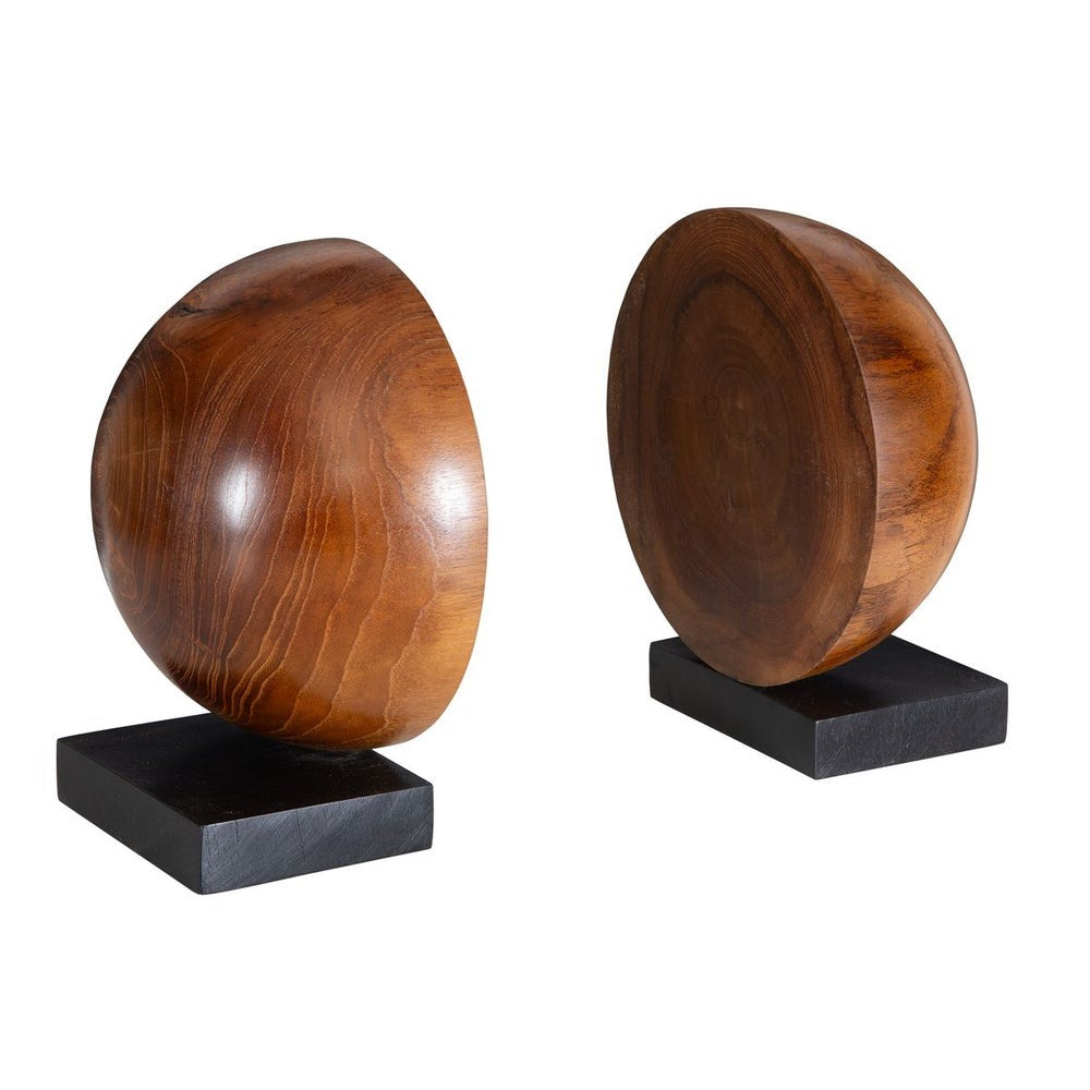Uttermost Teak and Noir Bookends Set of 2