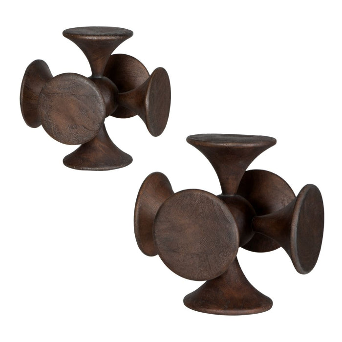 Uttermost Balanced Harmony Dark Wooden Sculptures, Set of 2