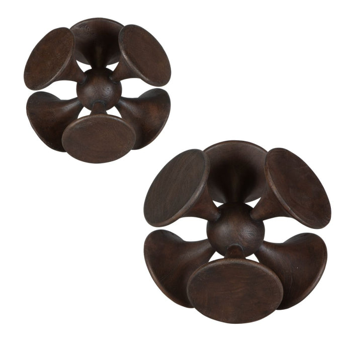 Uttermost Balanced Harmony Dark Wooden Sculptures, Set of 2