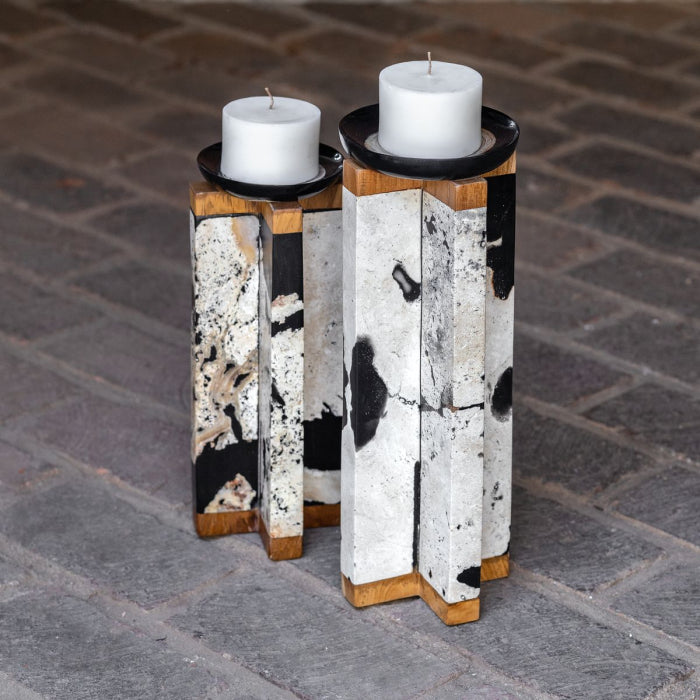 Uttermost Illini Set of 2 Stone Candleholders