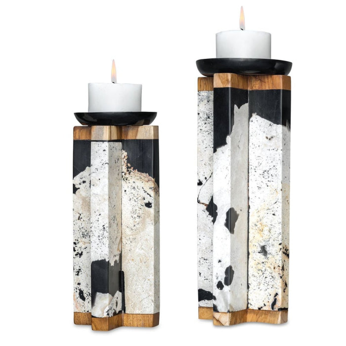Uttermost Illini Set of 2 Stone Candleholders
