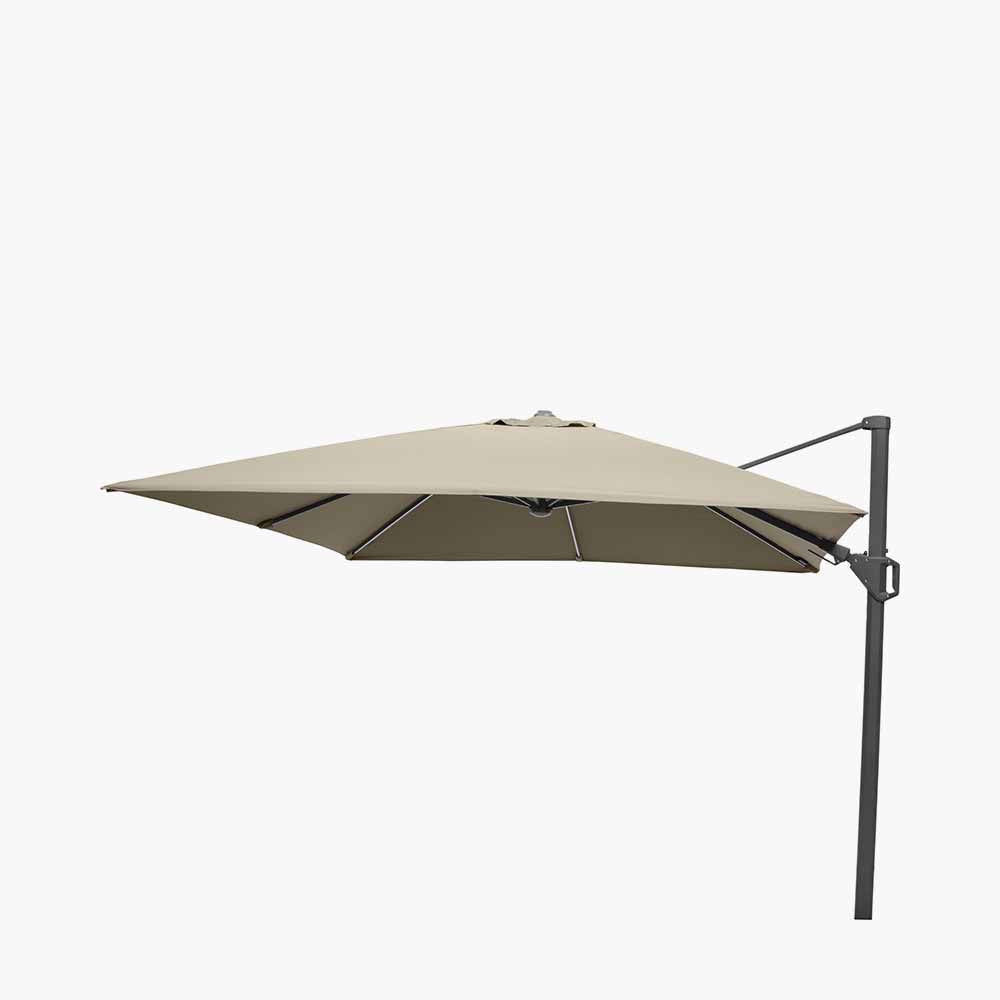 Glow Challenger T2 3m Square Champagne Free Arm Parasol Pacific Lifestyle