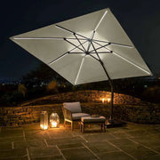 Glow Challenger T2 3m Square Champagne Free Arm Parasol  Nicholas John Interiors
