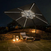 Glow Challenger T2 3m Square Anthracite Free Arm Parasol  Nicholas John Interiors