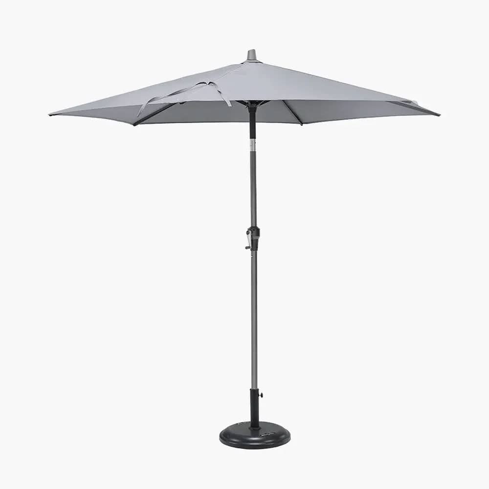 Riva 2.5m Round Luna Grey Parasol  Nicholas John Interiors