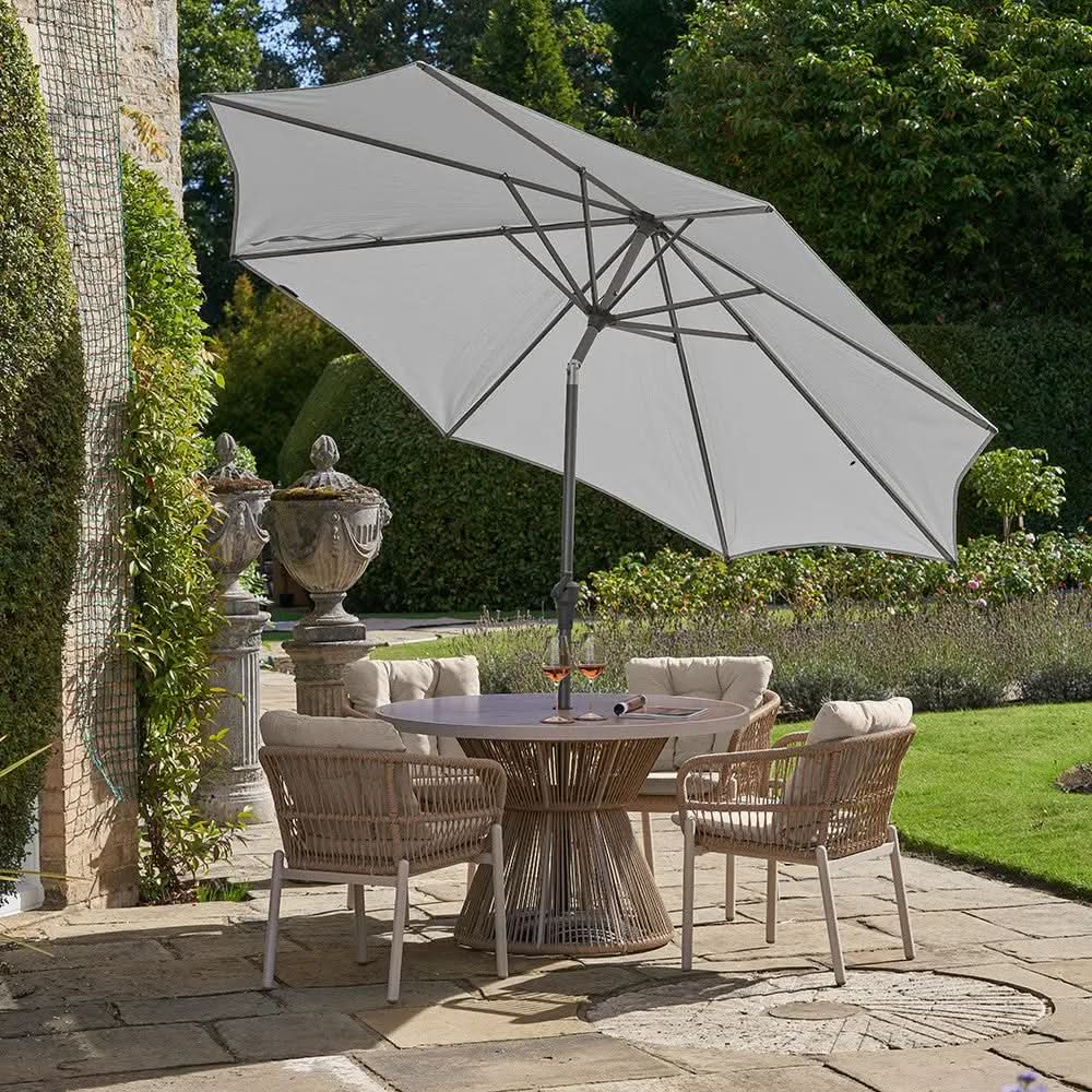 Riva 3m Round Luna Grey Parasol  Nicholas John Interiors