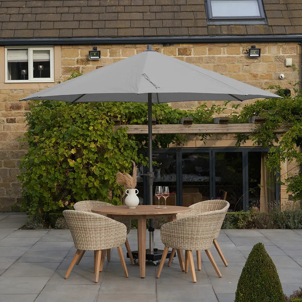 Riva 3.5m Round Luna Grey Parasol  Nicholas John Interiors