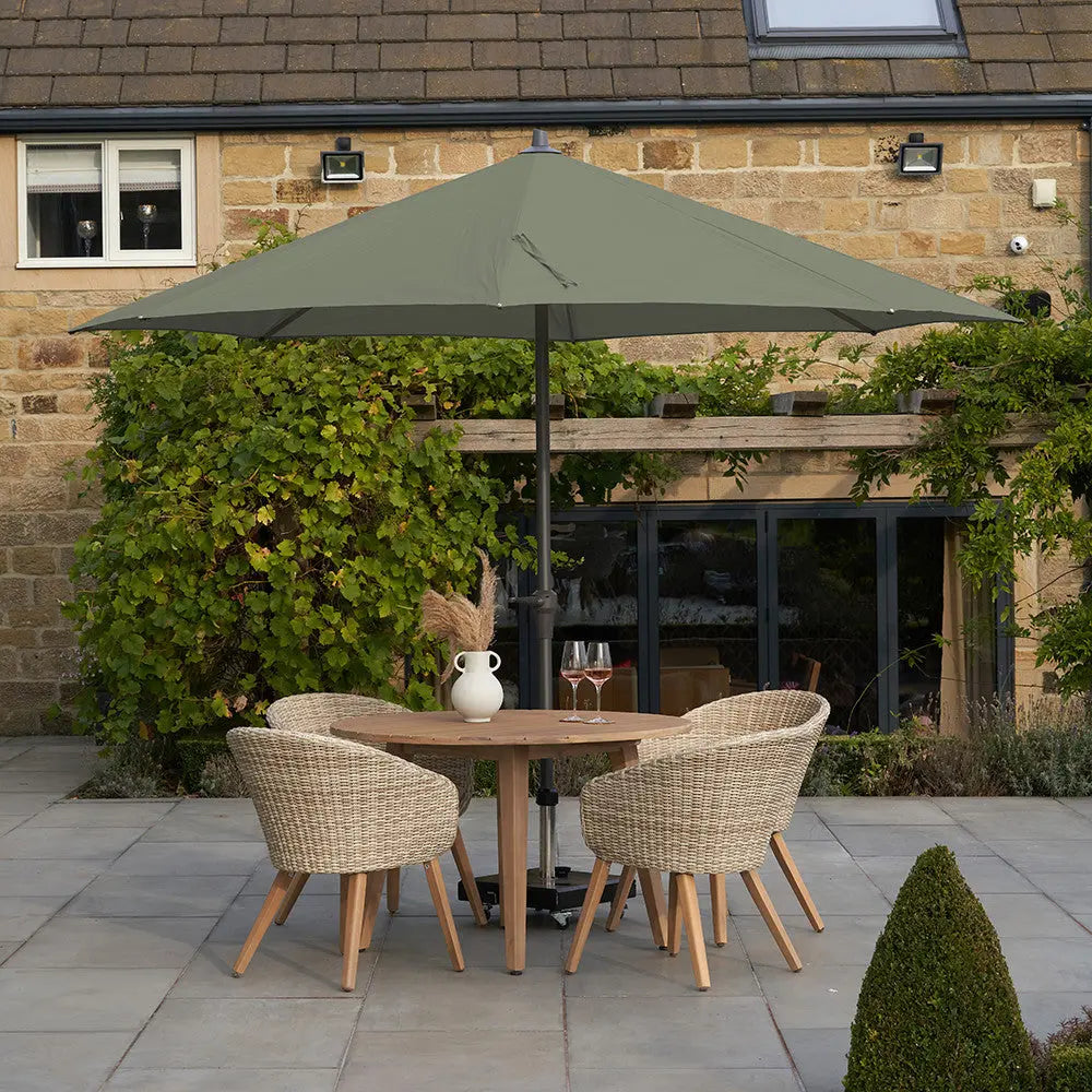 Riva 3.5m Round Olive Parasol  Nicholas John Interiors