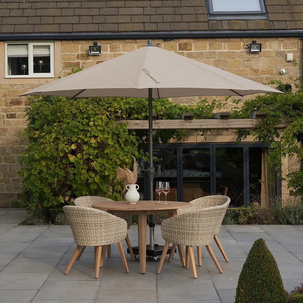 Riva 3.5m Round Taupe Parasol  Nicholas John Interiors