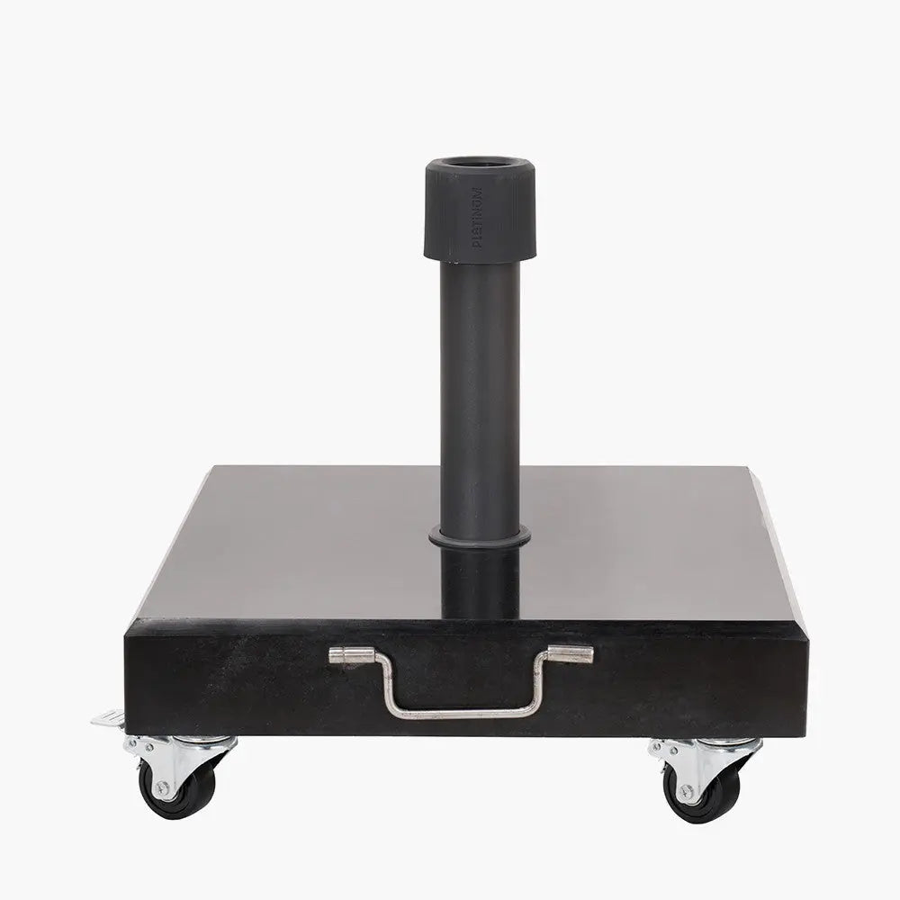 Rome Polished Black Granite 40KG Wheeled Parasol Base  Nicholas John Interiors