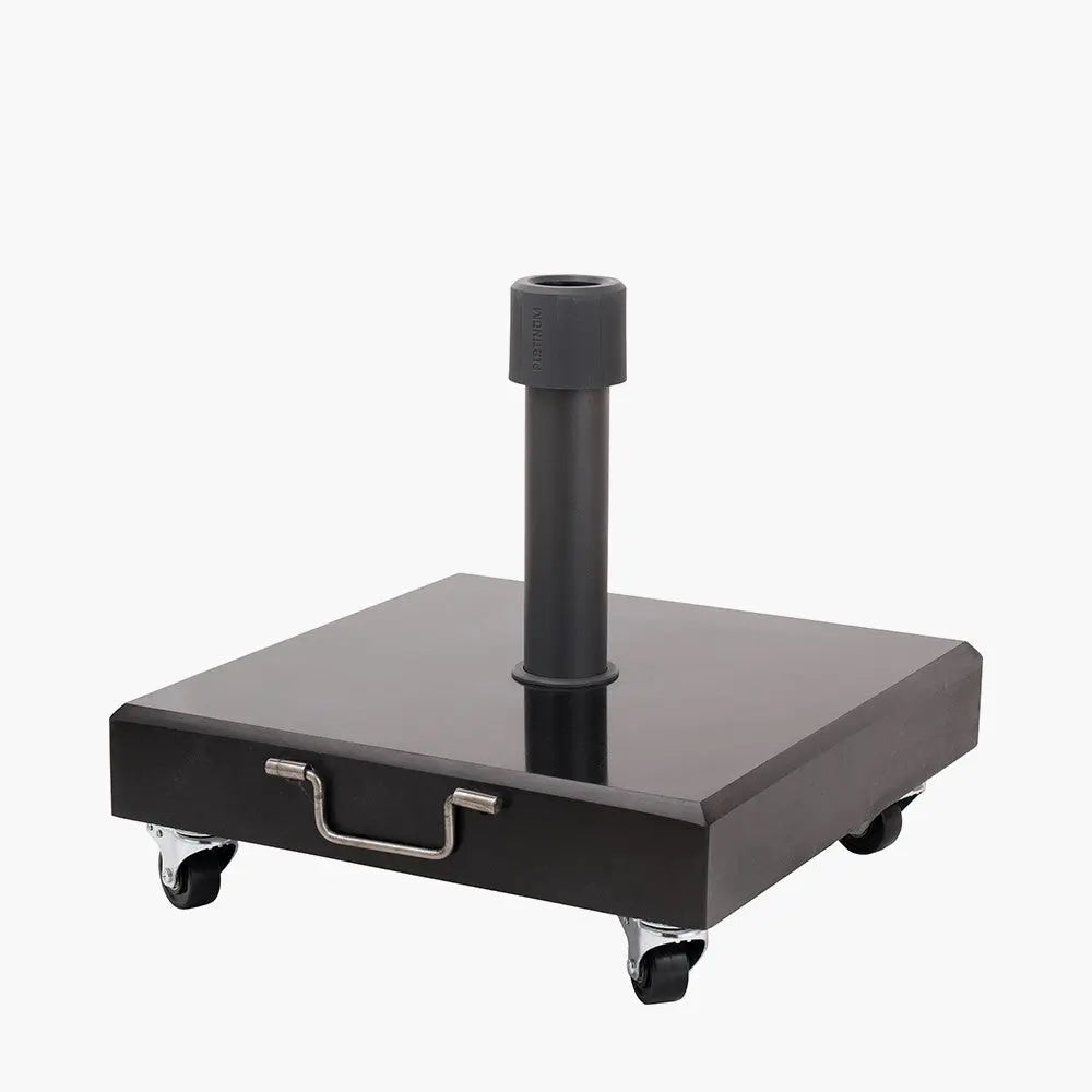 Rome Polished Black Granite 40KG Wheeled Parasol Base  Nicholas John Interiors