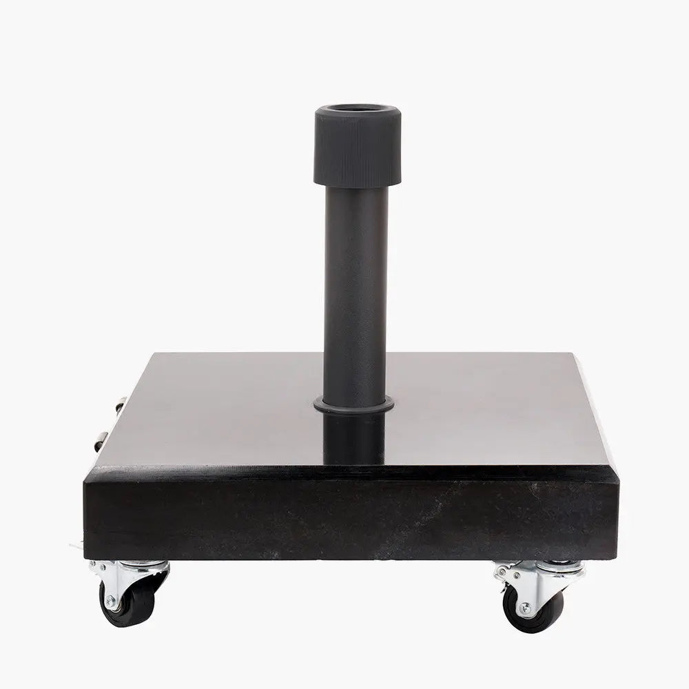 Rome Polished Black Granite 40KG Wheeled Parasol Base  Nicholas John Interiors