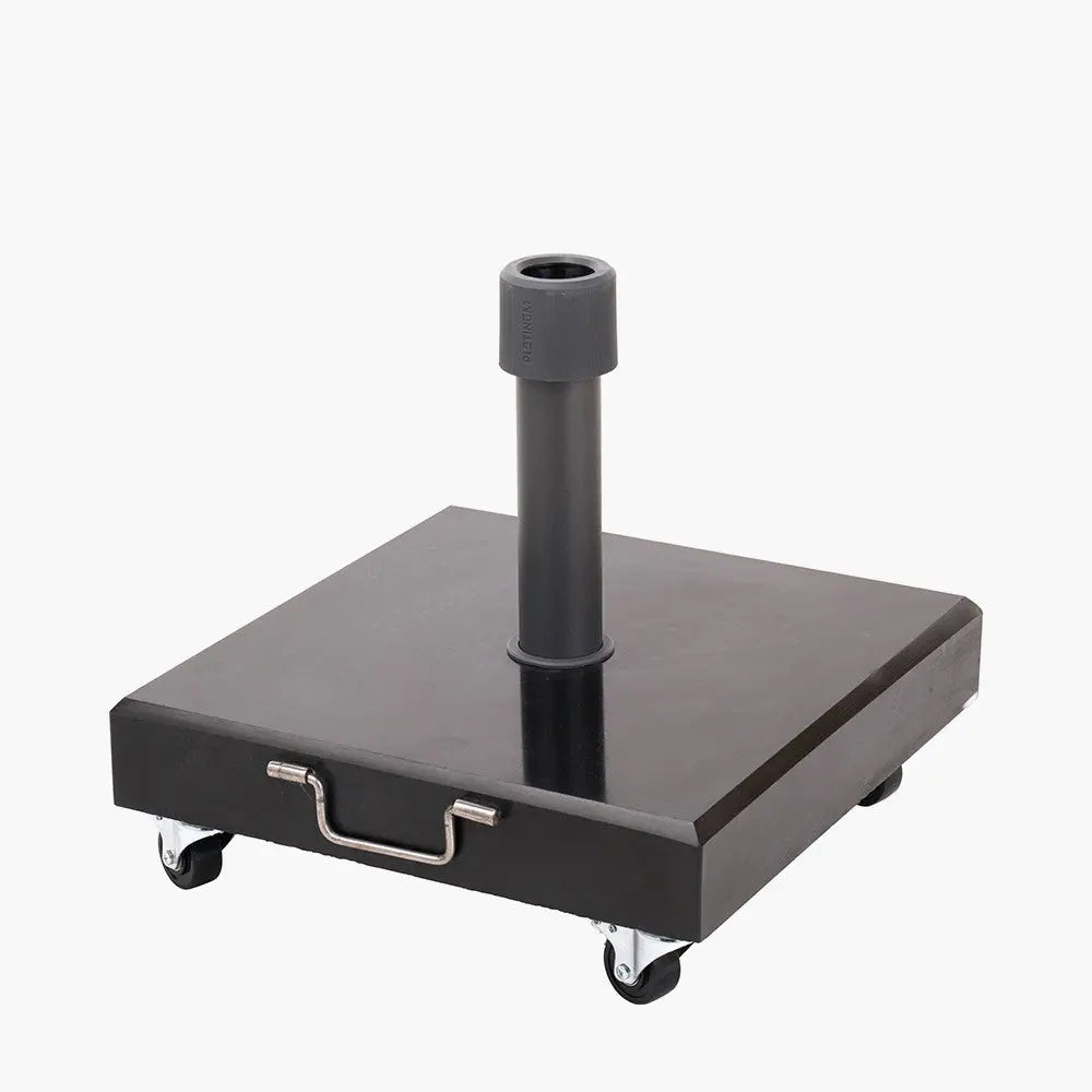 Rome Polished Black Granite 40KG Wheeled Parasol Base  Nicholas John Interiors