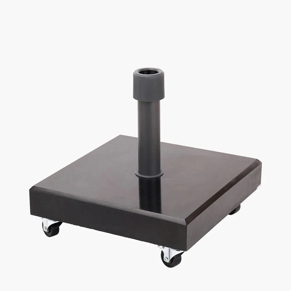Rome Polished Black Granite 40 kg Wheeled Parasol Base   Nicholas John Interiors