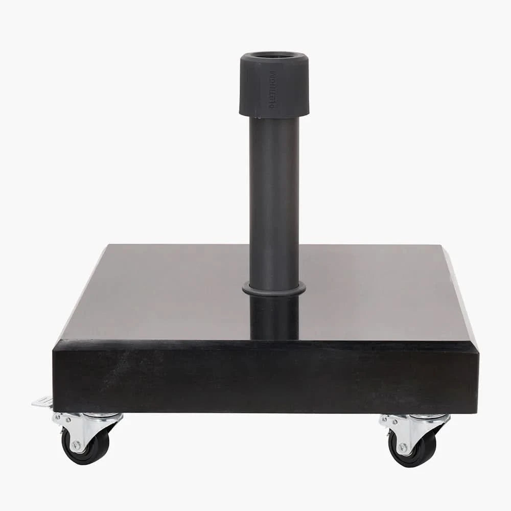 Rome Polished Black Granite 40 kg Wheeled Parasol Base   Nicholas John Interiors