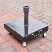 Rome Polished Black Granite 40KG Wheeled Parasol Base  Nicholas John Interiors